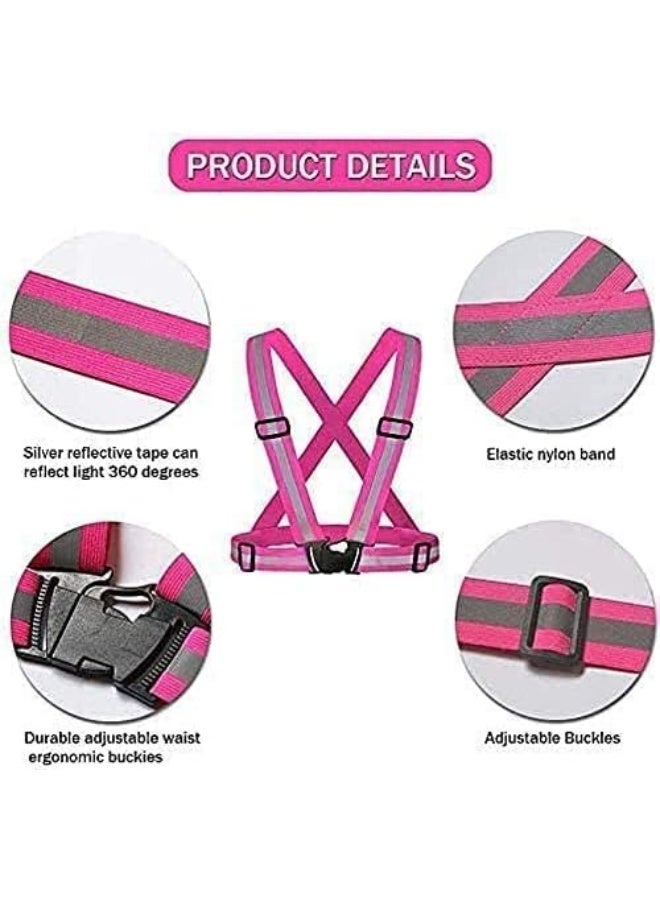 ECVV Unisex ReflectS04-PK Adjustable Reflective Vest Belt For Safety With High Visibility, Pink, One Size - Image 4