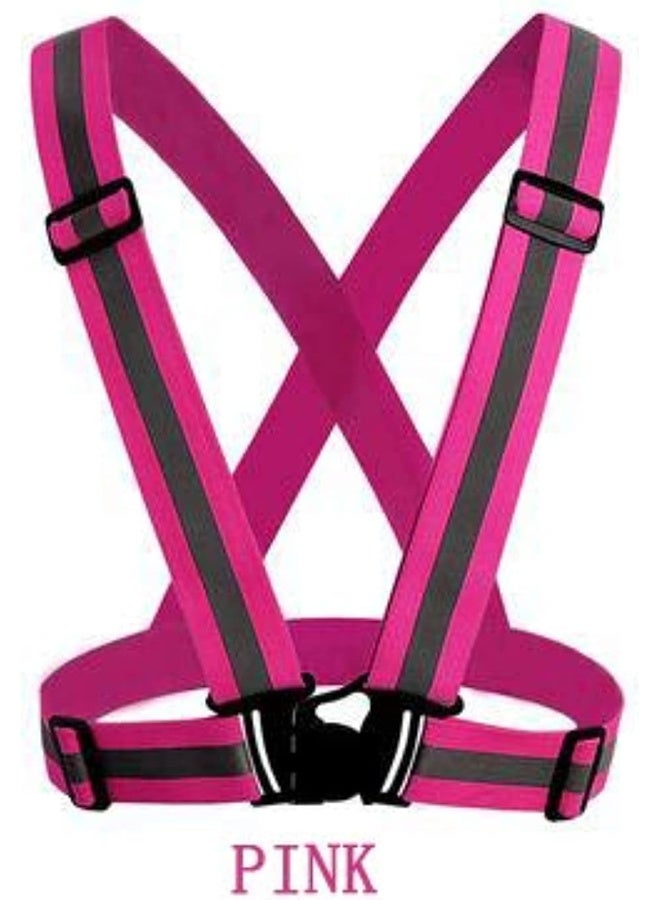ECVV Unisex ReflectS04-PK Adjustable Reflective Vest Belt For Safety With High Visibility, Pink, One Size - Image 5