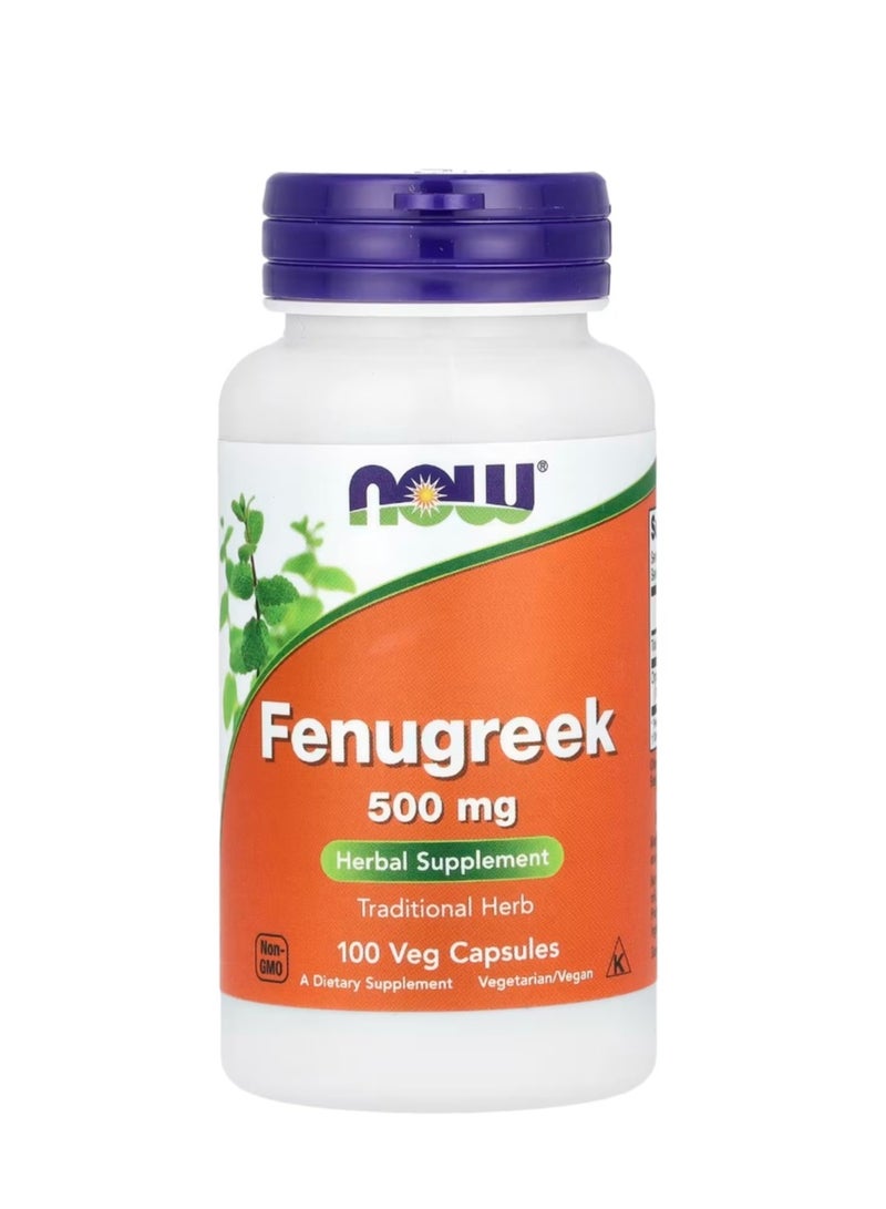 now Fenugreek 500 mg 100 Veg Capsules - Image 1