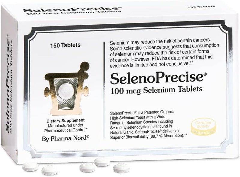 Pharma Nord سيلينو بريسيس - المكمل الغذائي العضوي الوحيد من السيلينيوم بدرجة صيدلانية مع ضمان امتصاص 887% لدعم الغدة الدرقية ونظام المناعة وحماية البروستاتا وصحة القلب 100 ميكروغرام أقراص - Image 1