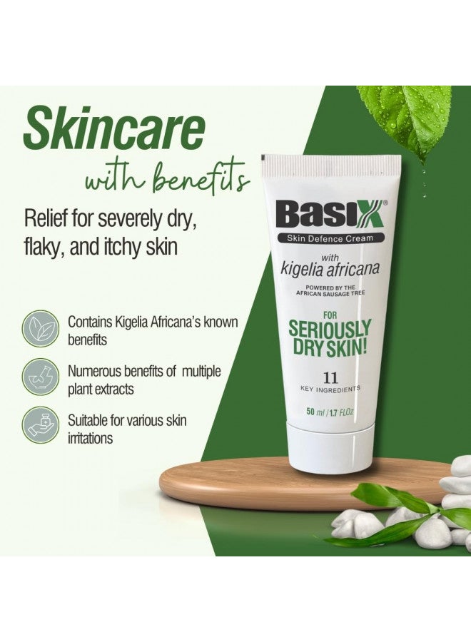 Basix Skin Defence Cream Basix Skin Defence Repair Cream (Twin Pack) Kigelia African Sausage Tree Soothes Eczema Psoriasis Dermatitis Acne Natural Ingredients for Dry Itchy Skin Lemon Ginger Plum Rosemary Vitamin E Rose Aloe - Image 2