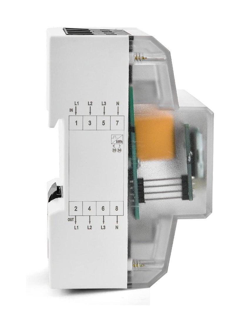 Generic - Digital 3 Phase Electricity Meter, Calibrated Three Wire Current Meter for 230/400V Power Systems, Top Hat Rail Mounted with LCD Display (5-100A) - Image 1