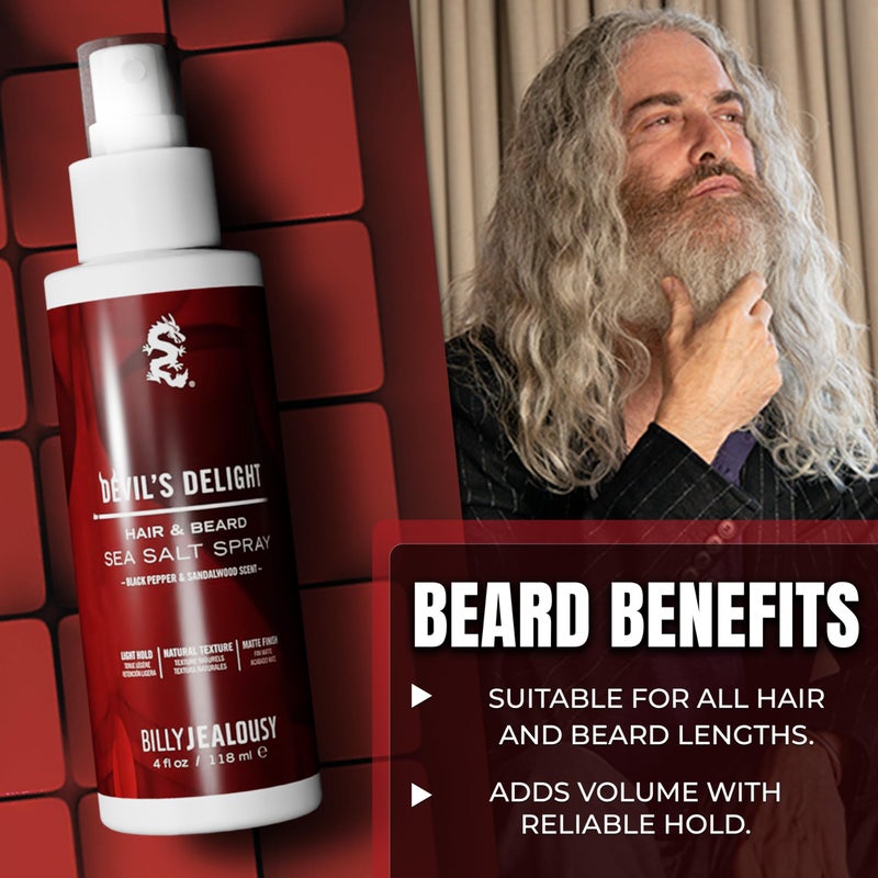 Billy Jealousy Devil's Delight Sea Salt Spray, Texturizing and Volumizing Hair Spray With Natural Conditioner, 4 fl. oz. - Image 4