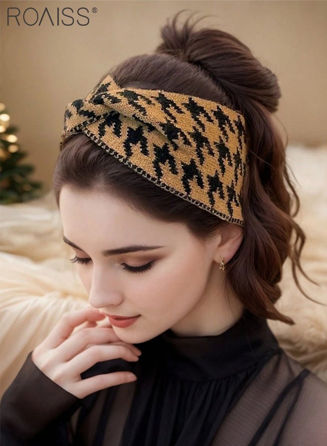 roaiss 10 Pcs Fashion Hair Accessories for Women 2 Pcs Wide Knitted Headbands 4 Pcs Velvet Hair Ties 4 Pcs Small Square Hair Clips Simple and Practical Hair Accessories Suitable for Everyday Wear Commuting and work - Image 4