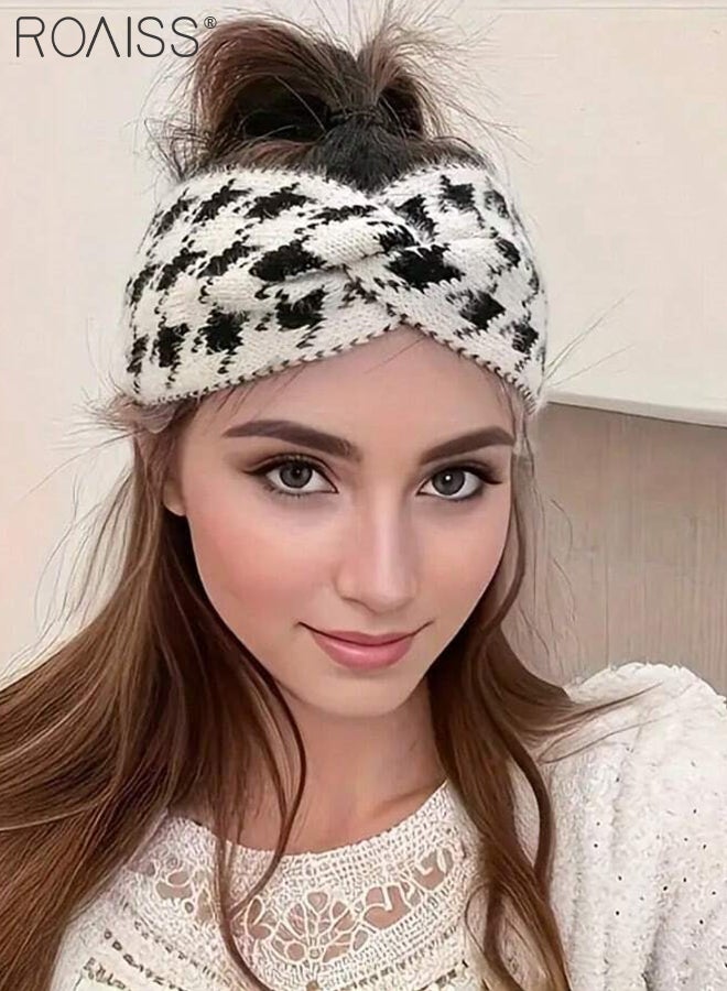 roaiss 10 Pcs Fashion Hair Accessories for Women 2 Pcs Wide Knitted Headbands 4 Pcs Velvet Hair Ties 4 Pcs Small Square Hair Clips Simple and Practical Hair Accessories Suitable for Everyday Wear Commuting and work - Image 3