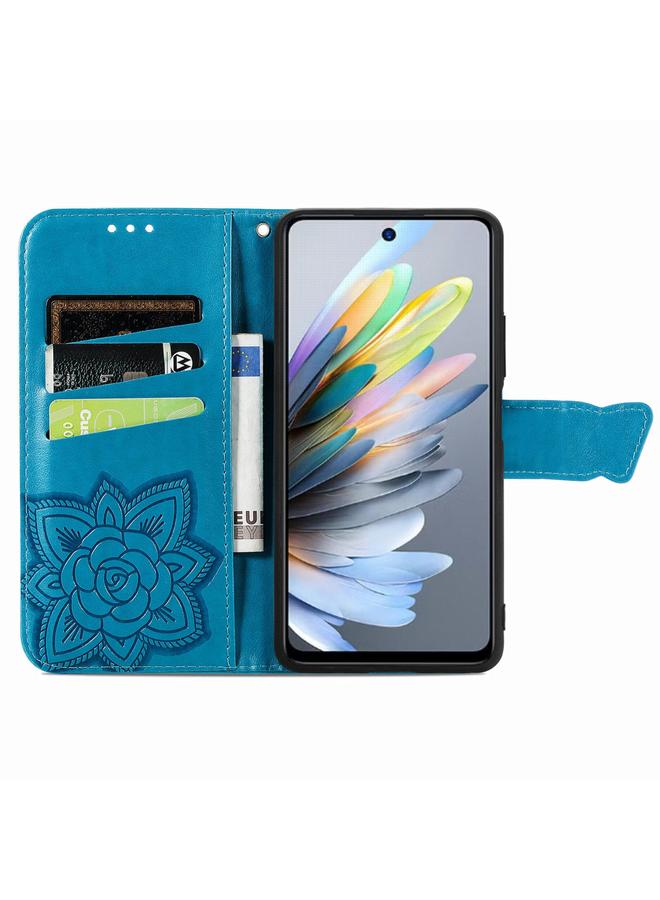 S-TOP Case For Motorola Moto G 2025 Butterfly Love Flower Embossed Leather Phone Case - Image 3