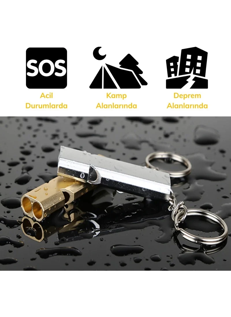 5DM SOS Emergency Whistle Aluminum Whistle Keychain Camping Hiking Accessory Tools
