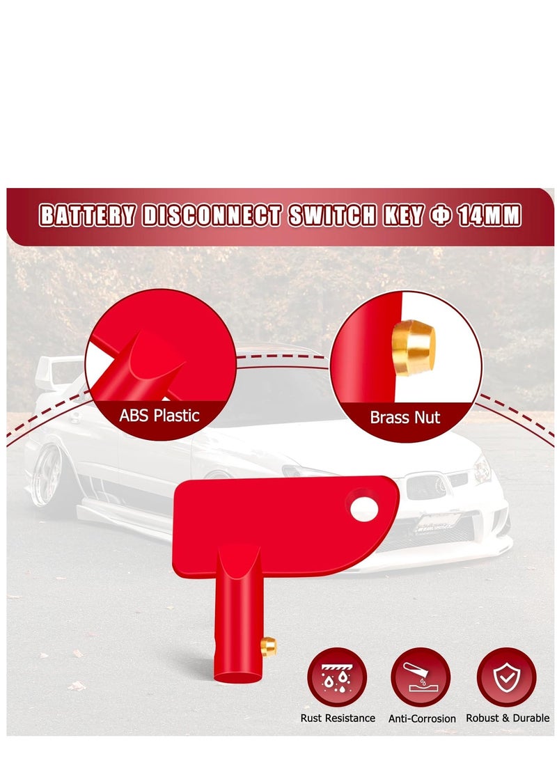 KASTWAVE - Battery Disconnect Switch Key 14mm 8 Pcs, Rv Battery Disconnect Key Abs Plastic, Battery Kill Switch Keys for Car Rv ATV Truck Boat Marine - Image 1
