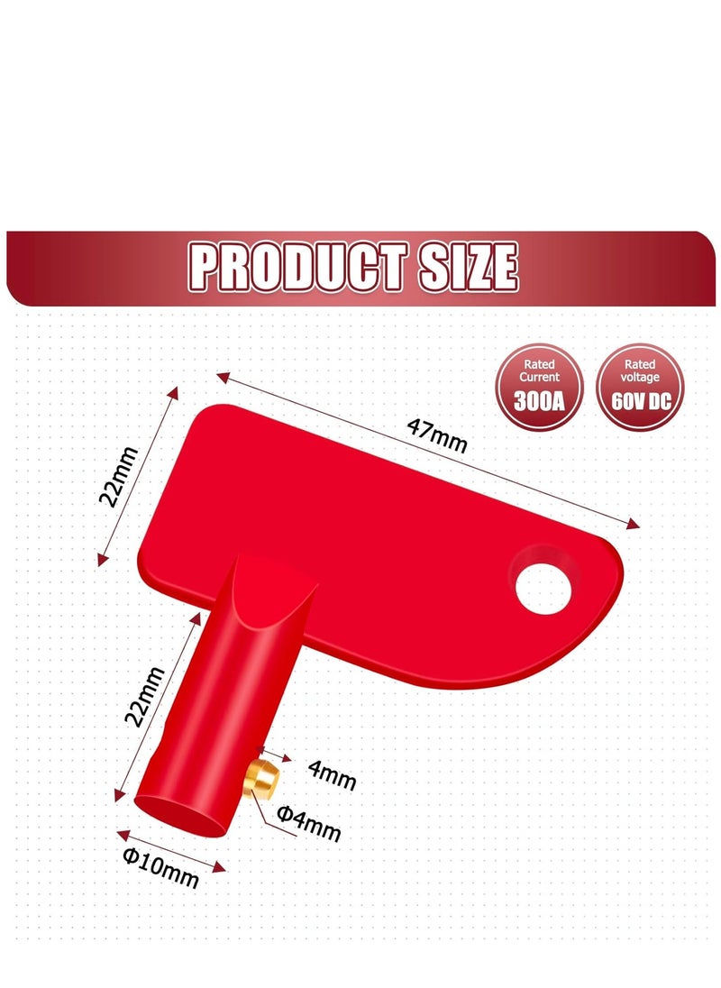 KASTWAVE - Battery Disconnect Switch Key 14mm 8 Pcs, Rv Battery Disconnect Key Abs Plastic, Battery Kill Switch Keys for Car Rv ATV Truck Boat Marine - Image 1