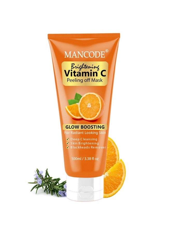 MAN CODE Mancode Brightening Vitamin C Peel Off Mask for Men and Women | Glow Booster for Radiant Skin | Deep Cleansing, Skin Brightening & Blackhead Remover (100 ml) - Image 1