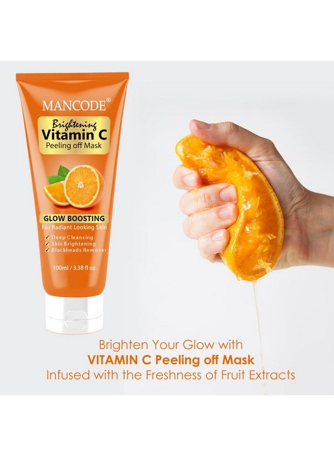 MAN CODE Mancode Brightening Vitamin C Peel Off Mask for Men and Women | Glow Booster for Radiant Skin | Deep Cleansing, Skin Brightening & Blackhead Remover (100 ml) - Image 4
