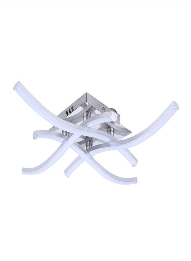 Cross-border Nordic lighting ceiling lamp led living room bedroom lamps modern minimalist creative wave shaped ceiling lamp 4 heads chrome white light - Image 3