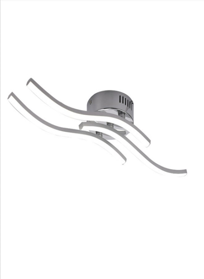 Cross-border Nordic lighting ceiling lamp led living room bedroom lamps modern minimalist creative wave shaped ceiling lamp 4 heads chrome white light - Image 5