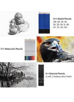 Generic 41pcs Pencil set Stationery Set Professional Sketching Drawing charcoal Pencils Kit Set and colored  - Image 4