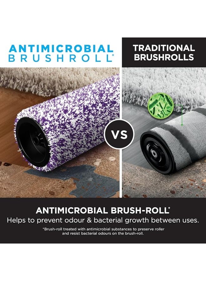 شارك منظف الأرضيات الصلبة اللاسلكي هيدرو فاك مع فرشاة مضادة للميكروبات وحل متعدد الأسطح لإزالة الروائح، ذاتي التنظيف، يمسح ويكنس الفوضى الرطبة والجافة، رمادي WD210UK - Image 4