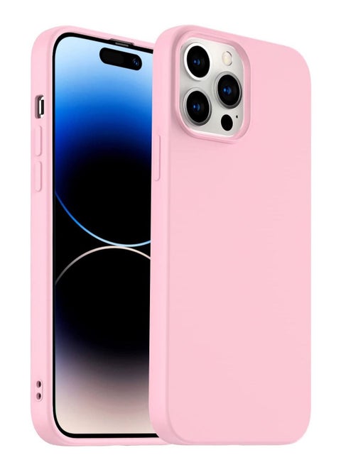 iPhone 14 Pro, Silicone Ultra-Thin Shockproof Case with Soft Scratch-Resistant Microfiber Lining, [Enhanced Camera Protection] 6.1 Inches (Pink)