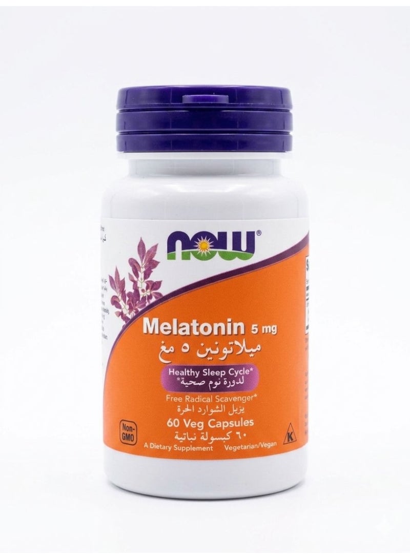 Melatonin 5mg, Healthy Sleep Cycle - 60 Veg Capsules