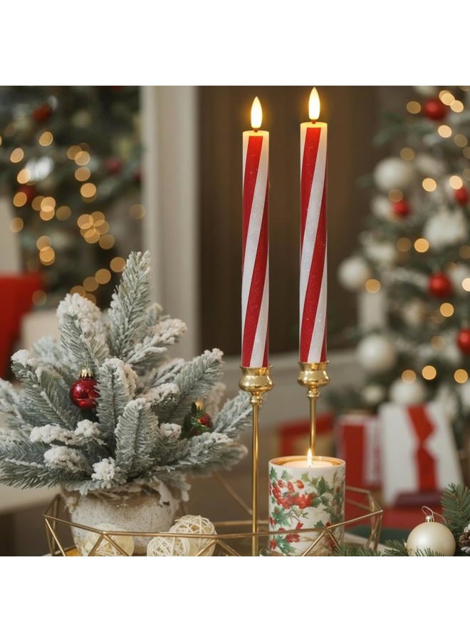 Eldnacele Flameless Flickering Taper Candles with Remote and Timer, Battery Operated Spiral Window Real Wax Candles Ivory LED Candlesticks for Dinner Home Indoor Holiday Decor(2pcs, D0.78×H9.75) - Image 3
