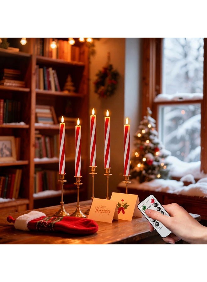 Eldnacele Flameless Flickering Taper Candles with Remote and Timer, Battery Operated Spiral Window Real Wax Candles Ivory LED Candlesticks for Dinner Home Indoor Holiday Decor(2pcs, D0.78×H9.75) - Image 4