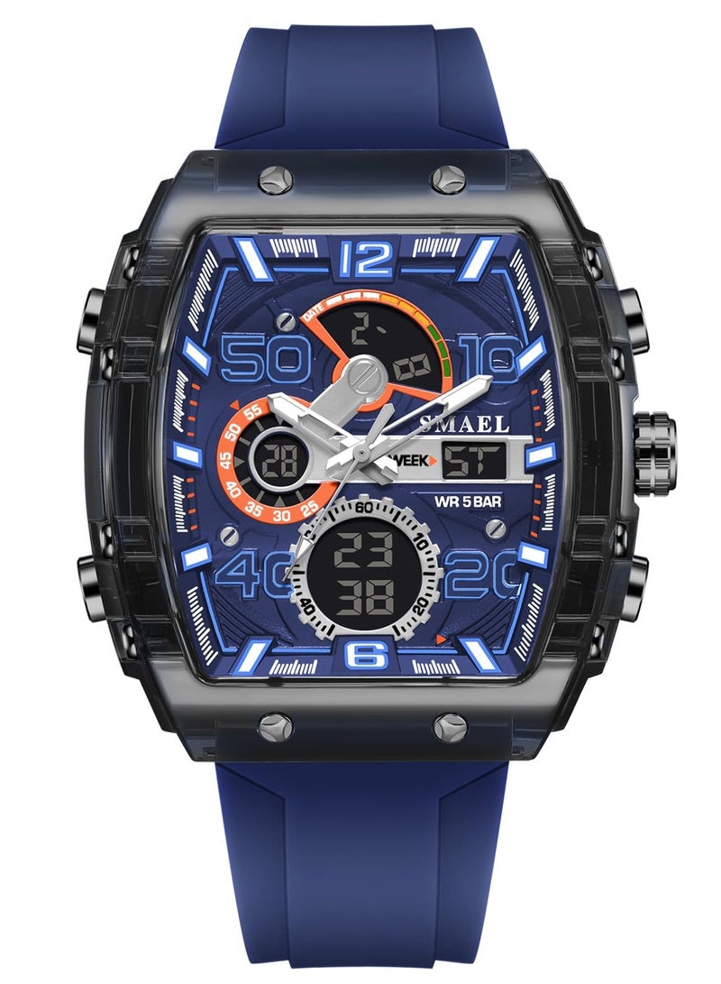 SMAEL Men's Watch ,Sports Outdoor Waterproof Luminous Multi Function Man Watch-49mm - Image 2