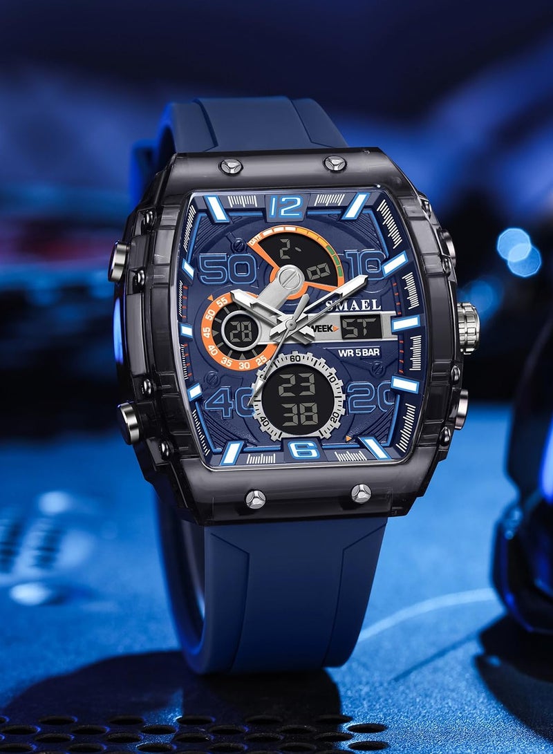 SMAEL Men's Watch ,Sports Outdoor Waterproof Luminous Multi Function Man Watch-49mm - Image 4