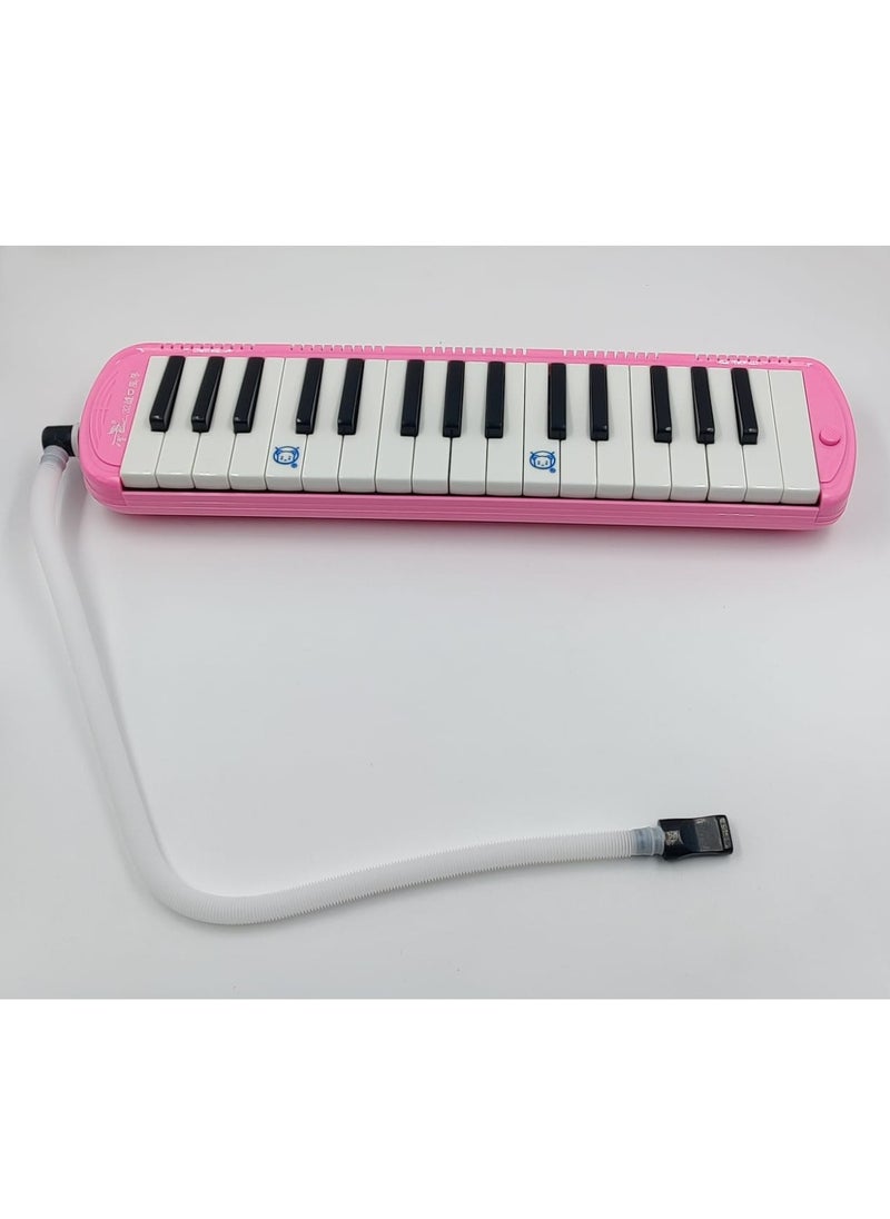 Generic 32 Key Melodica Musical Instrument Air Piano Keyboard Mouth Organ, Melodicas with Carrying Bag, Manual, Double Mouthpieces, Wipe Cloth, Long Tubes, Pink  - Image 2