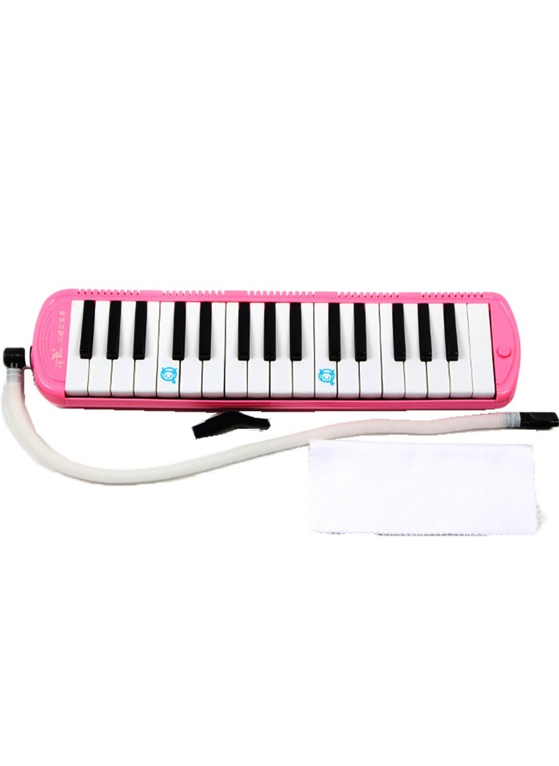 Generic 32 Key Melodica Musical Instrument Air Piano Keyboard Mouth Organ, Melodicas with Carrying Bag, Manual, Double Mouthpieces, Wipe Cloth, Long Tubes, Pink  - Image 5