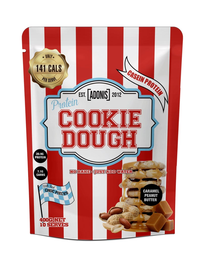 ADONIS Protein Cookie Dough Casein Protein Caramel Peanut Butter 400g (10 Servings) - Image 1