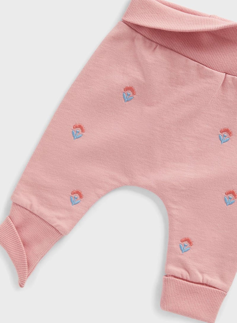 mothercare Infant Floral Print Sweatshirt & Sweatpants Set - Image 4