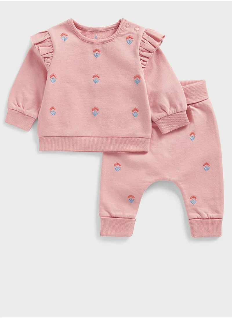 mothercare Infant Floral Print Sweatshirt & Sweatpants Set