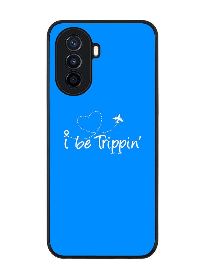 Stylizedd Rugged Black edge case for Huawei Nova Y70  Slim fit Soft Case Flexible Rubber Edges Anti Drop TPU Gel Thin Cover - I be trippin' - Image 1