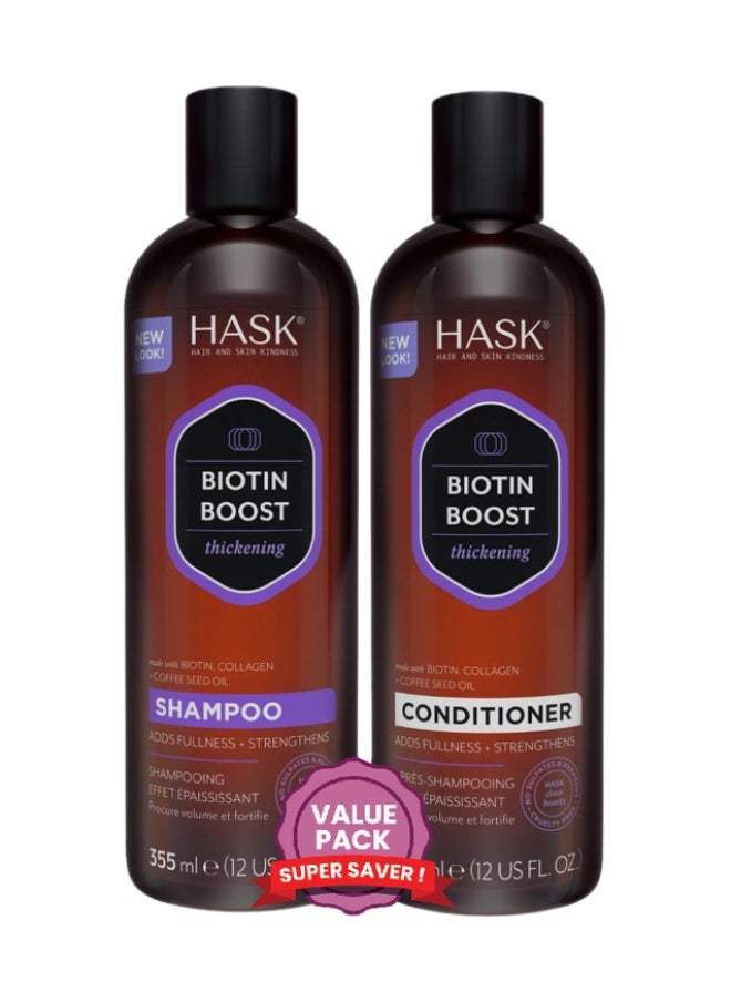 HASK Biotin Shampoo 355Ml + Botin Conditioner 355Ml X2 Value Pack  - Image 1