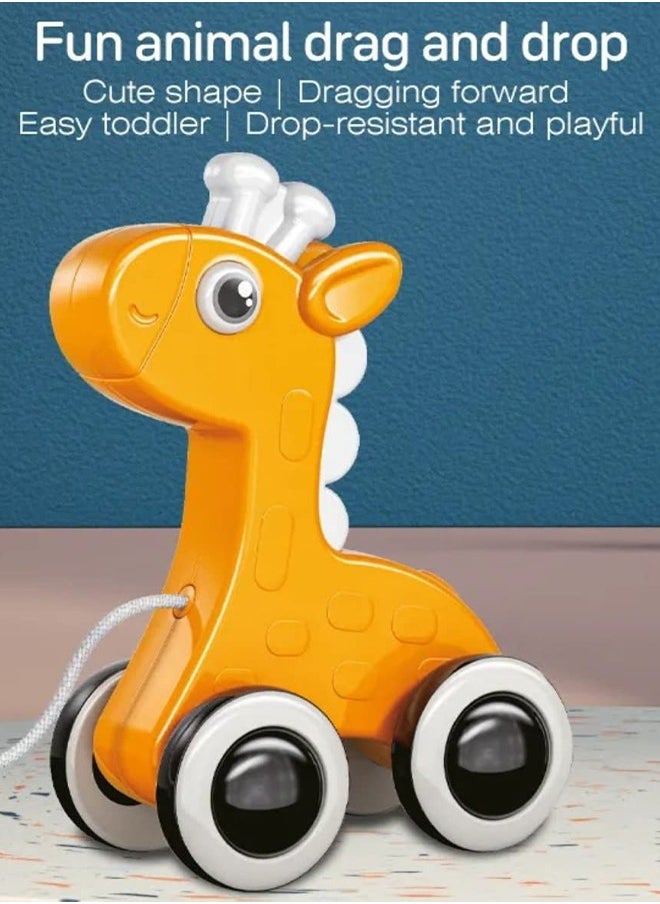 BAYBEE BAYBEE Kids Pull Along Toy with Sound for Toddlers Push & Pull String Baby Sensory Walking Toy Early Development Interactive Kids Toy for Baby Infants Great Birthday Gift for Boys and Girls (Giraffe)  - Image 4