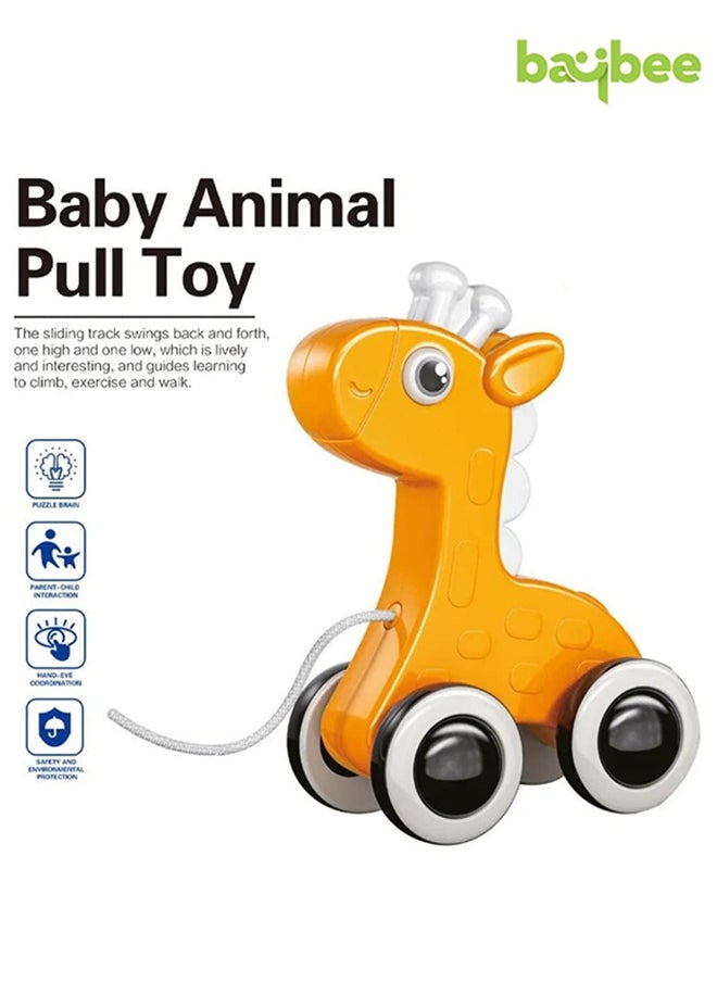 BAYBEE BAYBEE Kids Pull Along Toy with Sound for Toddlers Push & Pull String Baby Sensory Walking Toy Early Development Interactive Kids Toy for Baby Infants Great Birthday Gift for Boys and Girls (Giraffe)  - Image 3