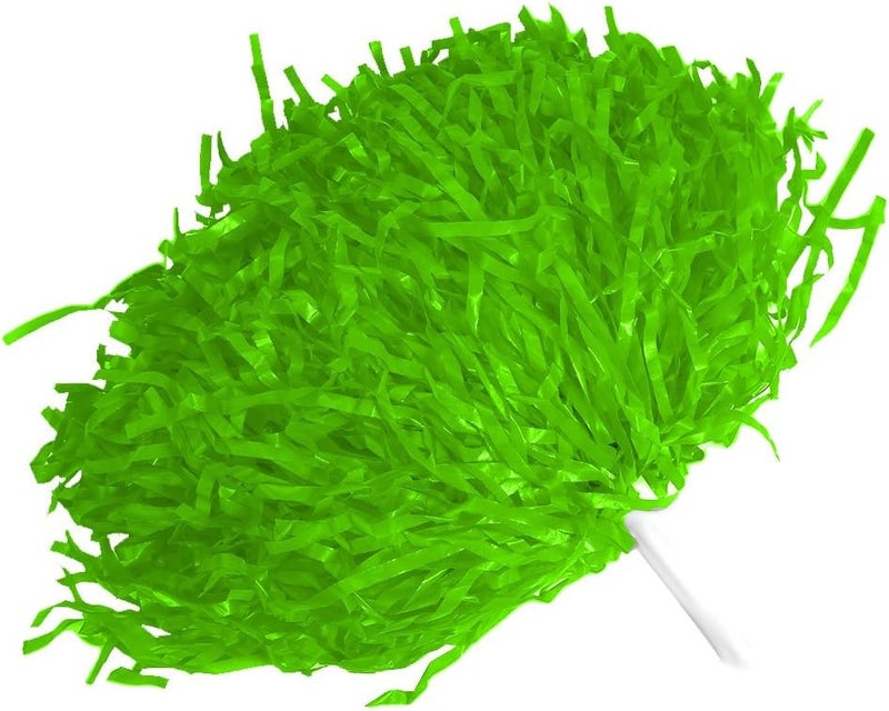 comfrt 6Pcs Cheerleading Pom Poms Cheerleader Sports Party Dance Accessory Hand Flowers Pompoms Cheers -11 Colors to Choose Solid Green Pom Poms - Image 2