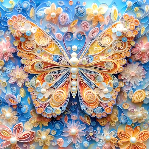 Blueforest Butterfly Flower 500 Piece Puzzles for Adults Large Puzzles for Seniors Impossible Challenge Art Jigsaw Puzzles for Gifts Party Games Family Fun 20x20 Inch Dust Free Puzzle - Image 1