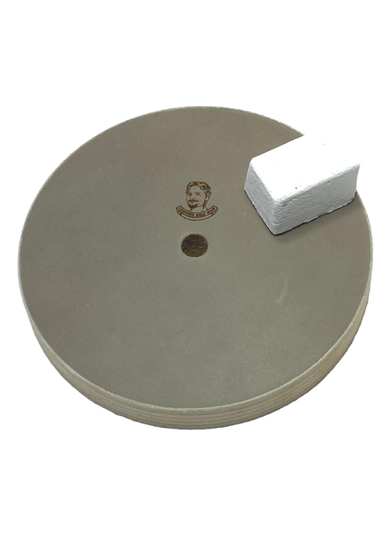TAMROD HOLDINGS LLC 6" (3/4" Width) Leather Honing/Stropping Wheel - Fits 1/2" Arbor - Buffing Compound Included  - Image 1