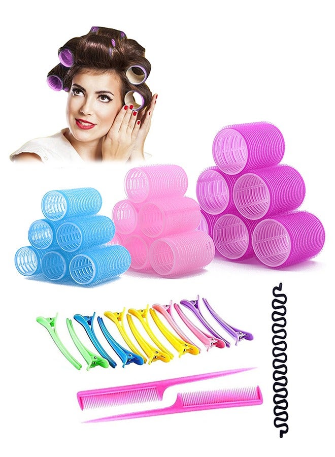 URbazaar 51 Pcs Hair Roller Set Velcro Rollers Curlers for Medium Hair Salon Hair Dressing Curlers With 3 Sizes Curlers DIY Rollers Hair Curlers - Image 1
