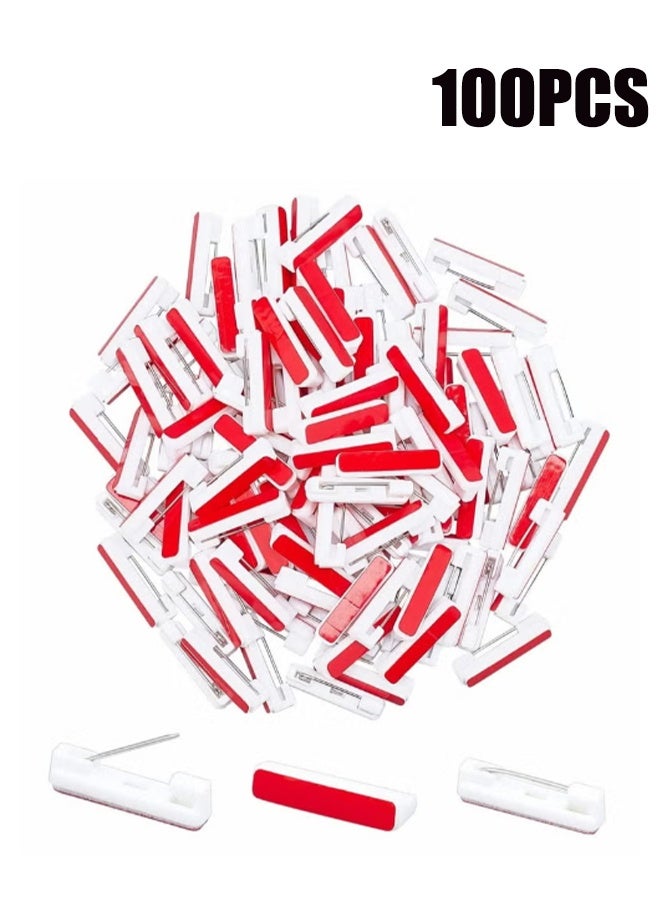 YJ 22mm Safety Bar Pins, 100 Pcs Large Safety Pins for Name Tag with Adhesive - Image 1