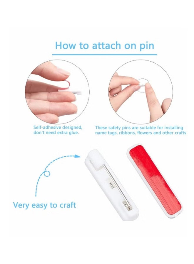YJ 22mm Safety Bar Pins, 100 Pcs Large Safety Pins for Name Tag with Adhesive - Image 4