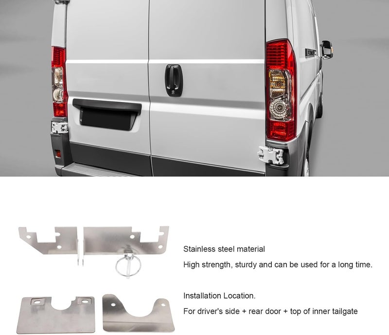 Yosoo Anti Theft Door Prick Stop, Stainless Steel Tailgate Roof, Driver Side Rear Door Burglary Protector, Motorhome Van RV - Image 4
