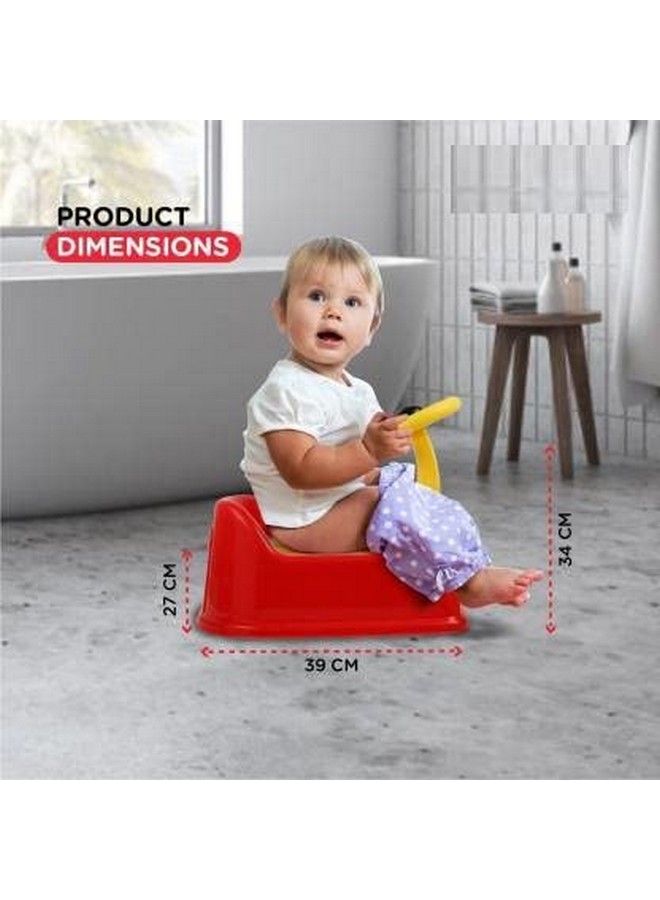 KORBOX Toilet Trainer Potty Training Seat Chair For Kids Infant Potty Toilet Chair With Removable Tray & Closing Lid (Red) - Image 4