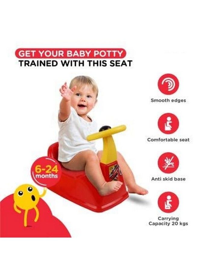KORBOX Toilet Trainer Potty Training Seat Chair For Kids Infant Potty Toilet Chair With Removable Tray & Closing Lid (Red) - Image 3