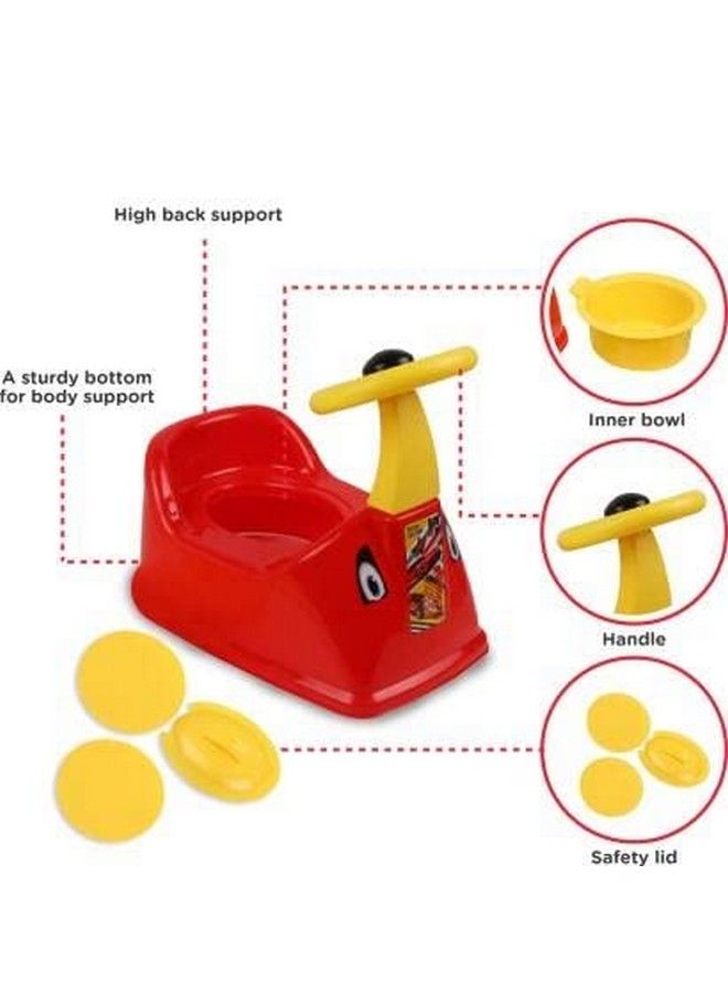 KORBOX Toilet Trainer Potty Training Seat Chair For Kids Infant Potty Toilet Chair With Removable Tray & Closing Lid (Red) - Image 5