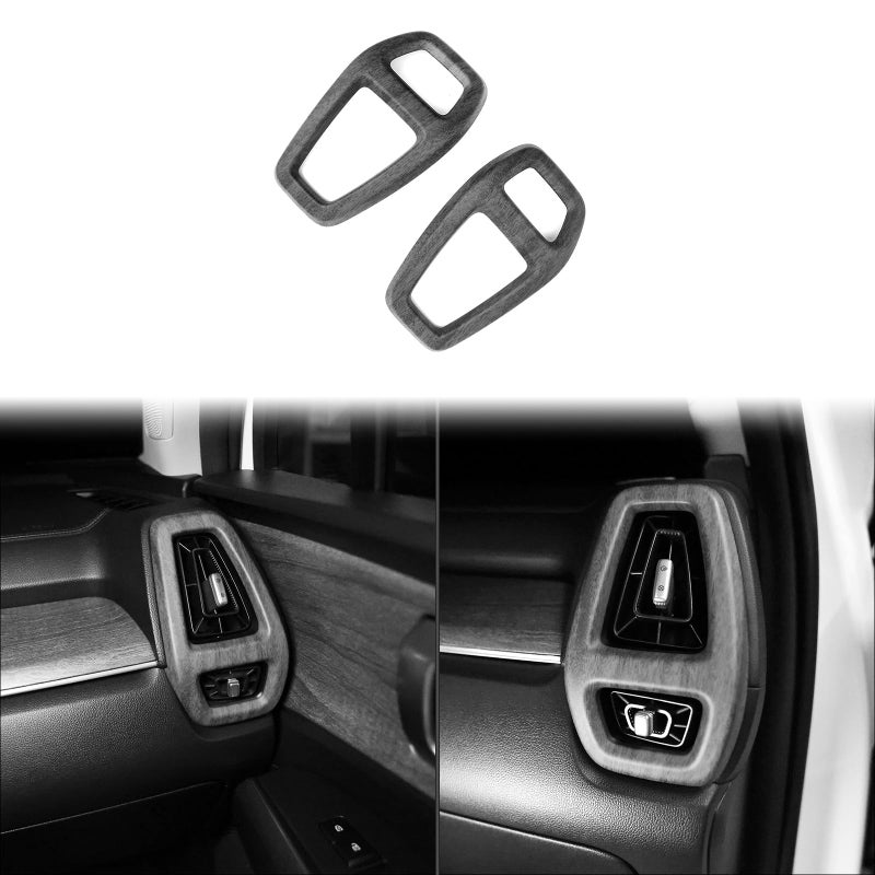 غطاء إطار فتحة تكييف الهواء الجانبية الأمامية من ABS بتصميم خشبي غير لامع متوافق مع كيا سورينتو MQ4 20212023