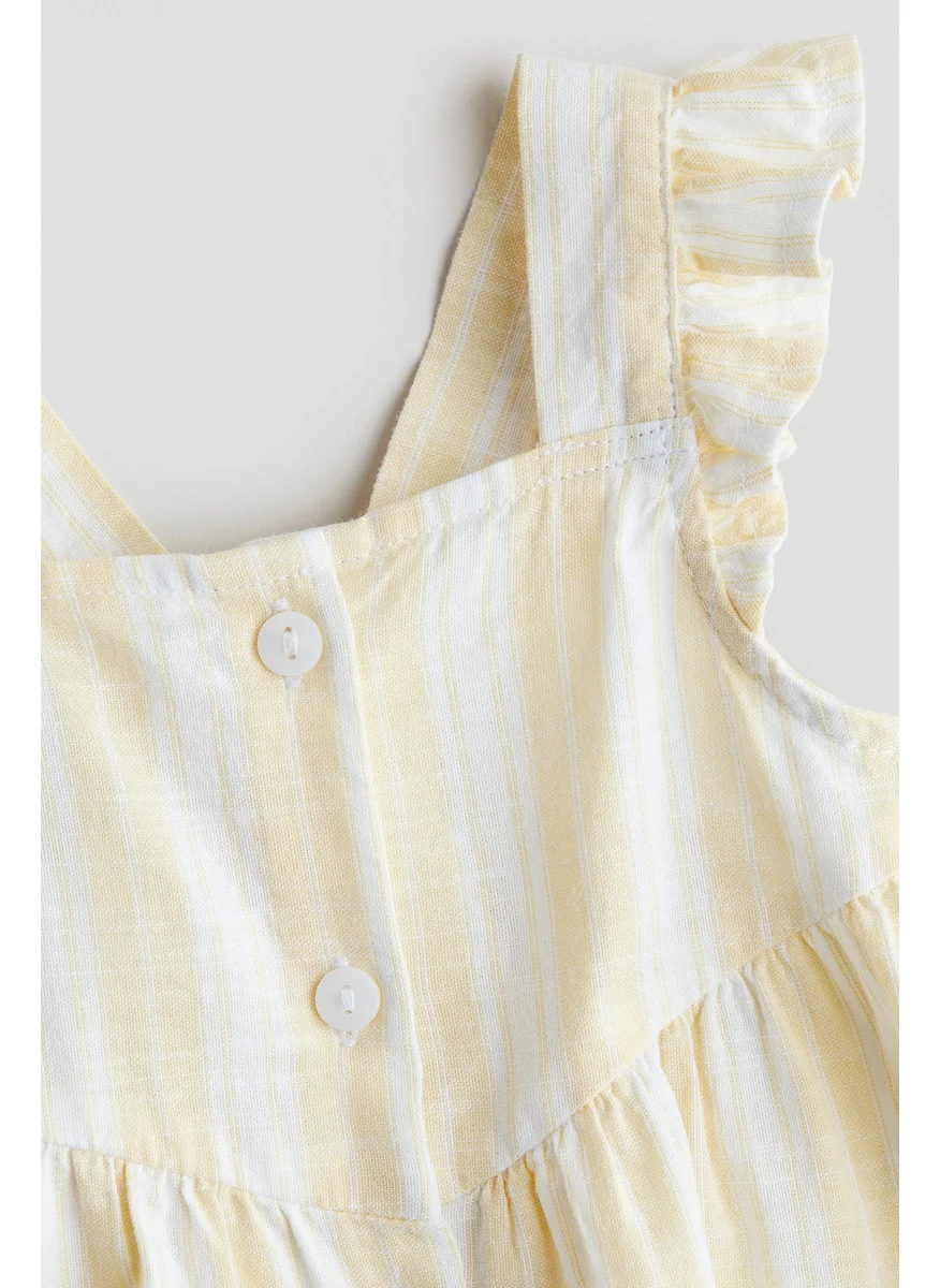 H&M Flounce-Trimmed Cotton Dress