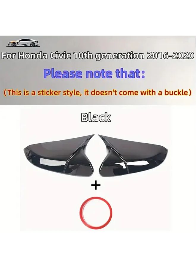 Carbon Pattern Mirror Caps For Civic Direct Fit Replacement Lightweight ABS Sporty Exterior Upgrade - Image 5