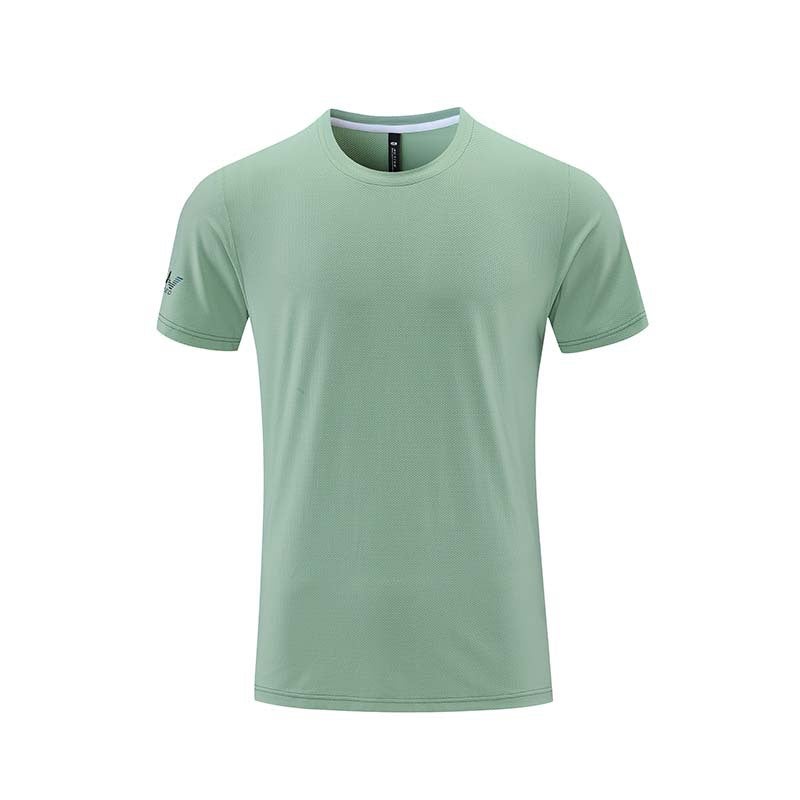 Generic Summer UA mens and womens leisure round neck cold feeling sports short sleeve running fitness Ice Silk quick-drying clothes T-shirt Group clothing print B Light purple  - Image 2