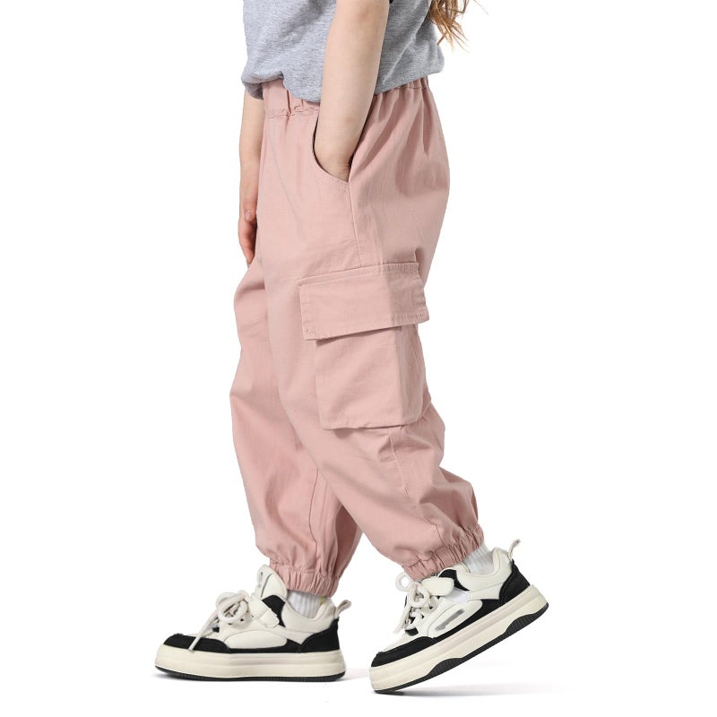 ميني باندا بنطلون ميني باندا للأطفال الصغار، بنطلون تشينو مطاطي للأطفال الصغار، لون وردي - Image 1