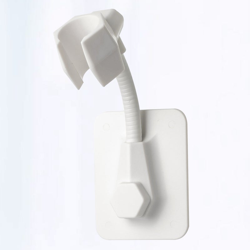 2PCS Adjustable Base Bracket Punch Free Holder Hand Shower Fixed Accessories for Home Bathroom (White) - Image 1